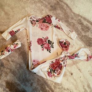Floral Knotted Gown 0-3mo | Unworn | Etsy boutique
